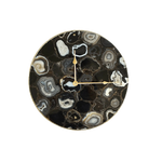 Black Agate Wall Clock | Circular 16 inches Rose Gold