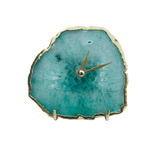 Aqua Agate Desk Wall Clock Rose Gold
