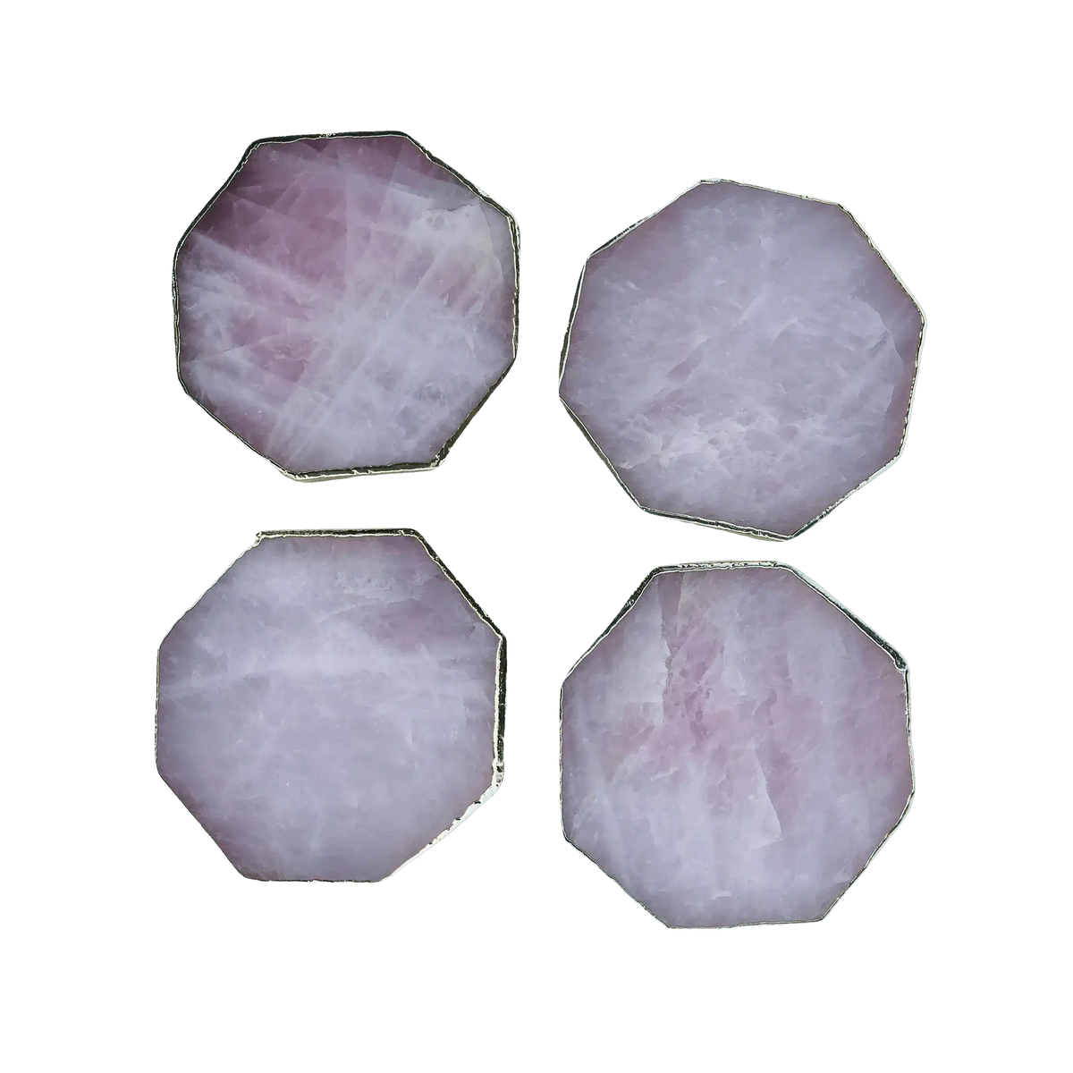 Rose Quartz Octagon Coasters - Set of 4 OS