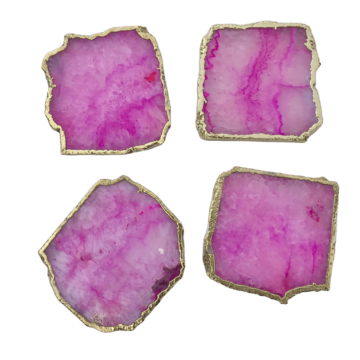 Pink Agate Coasters - Set of 4 OS