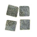 Dalmatian Jasper Agate Stone Coaster - Set of 4 Rose Gold