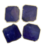 Indigo Agate Aventurine Coaster Set of 4 Rose Gold