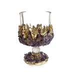 Purple Rose Quartz Mini Wine Glass - Set of 2 Rose Gold Finish