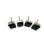Faceted Black Obsidian Quartz Cabinet Door Pull Handle - Set of 4 Rose Gold
