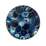 Blue Agate Countertop Lazy Susan Centerpiece 14 inches Rose Gold