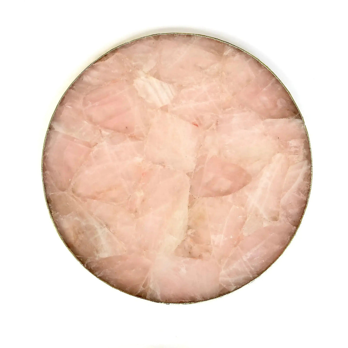 Rose Quartz Agate Countertop Lazy Susan Centerpiece 14 inches Rose Gold