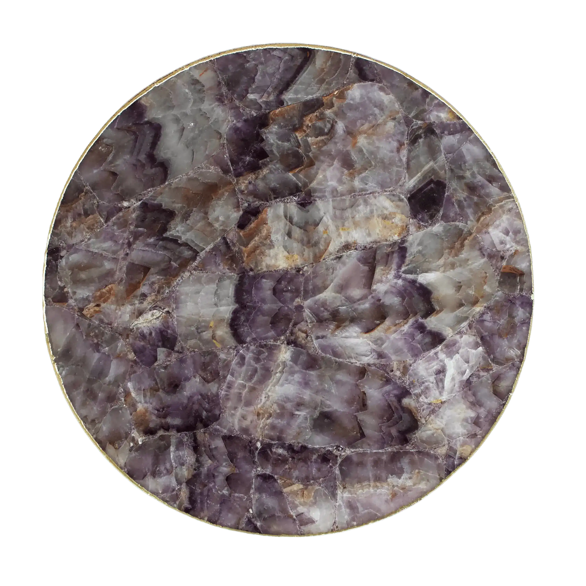 Amethyst Agate Countertop Lazy Susan Centerpiece 14 inches Rose Gold