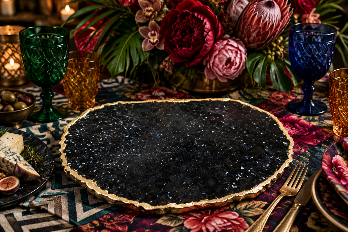 Black Galaxy - Granite Cheese Platter Tray