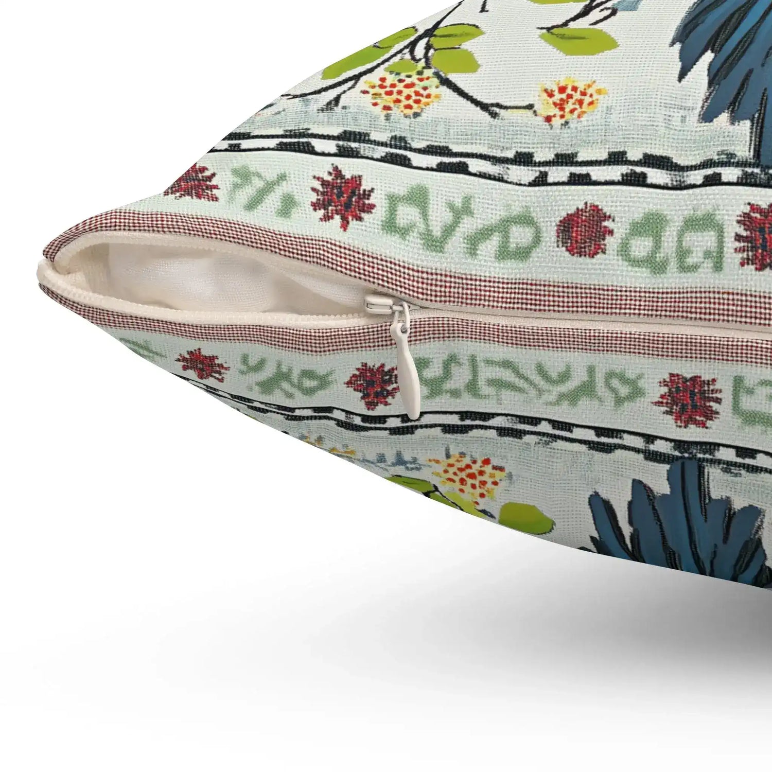 Skyward Blossom Bird Throw Pillow