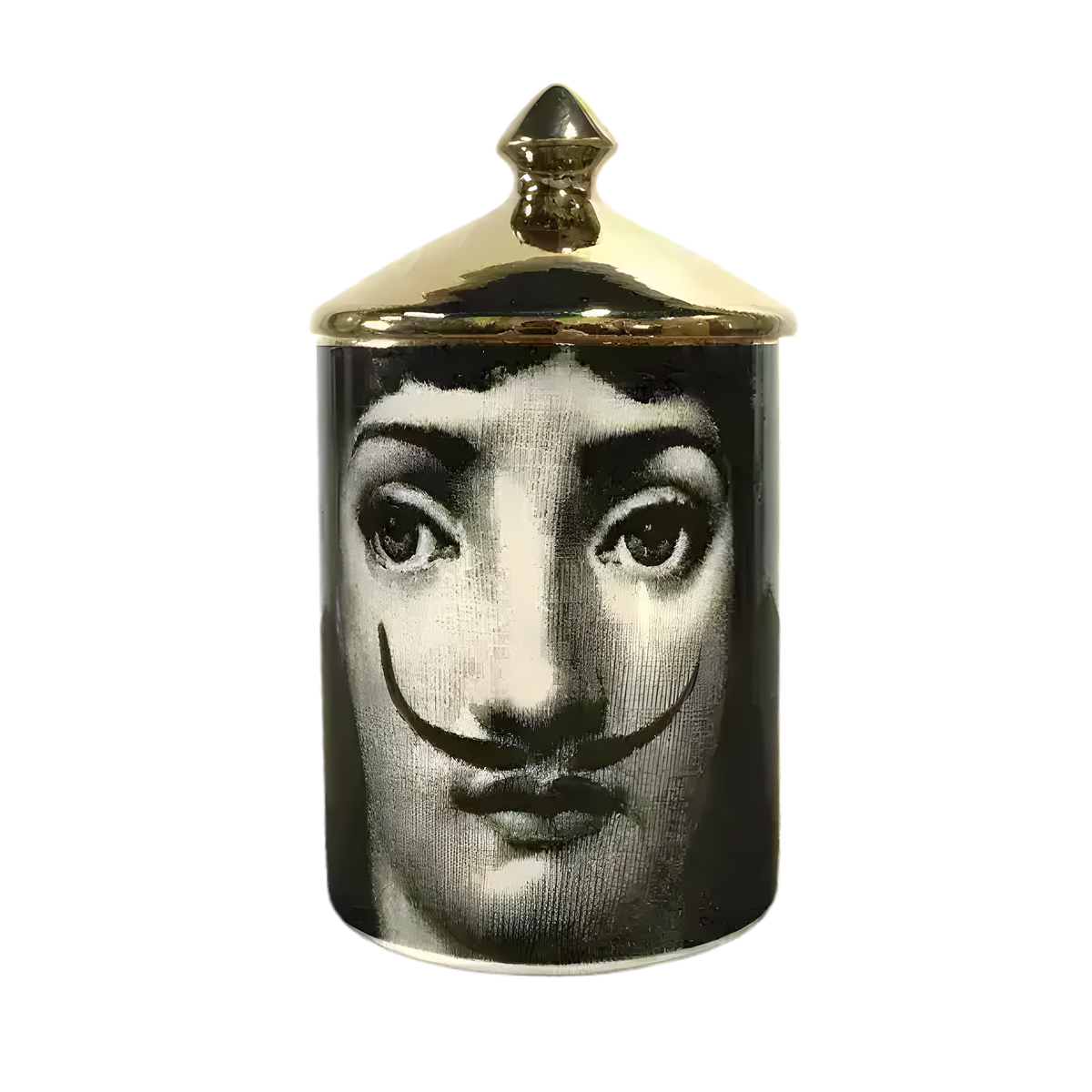 Mustache Lina Cavalieri Candle Jar with Gold Lid Mustache