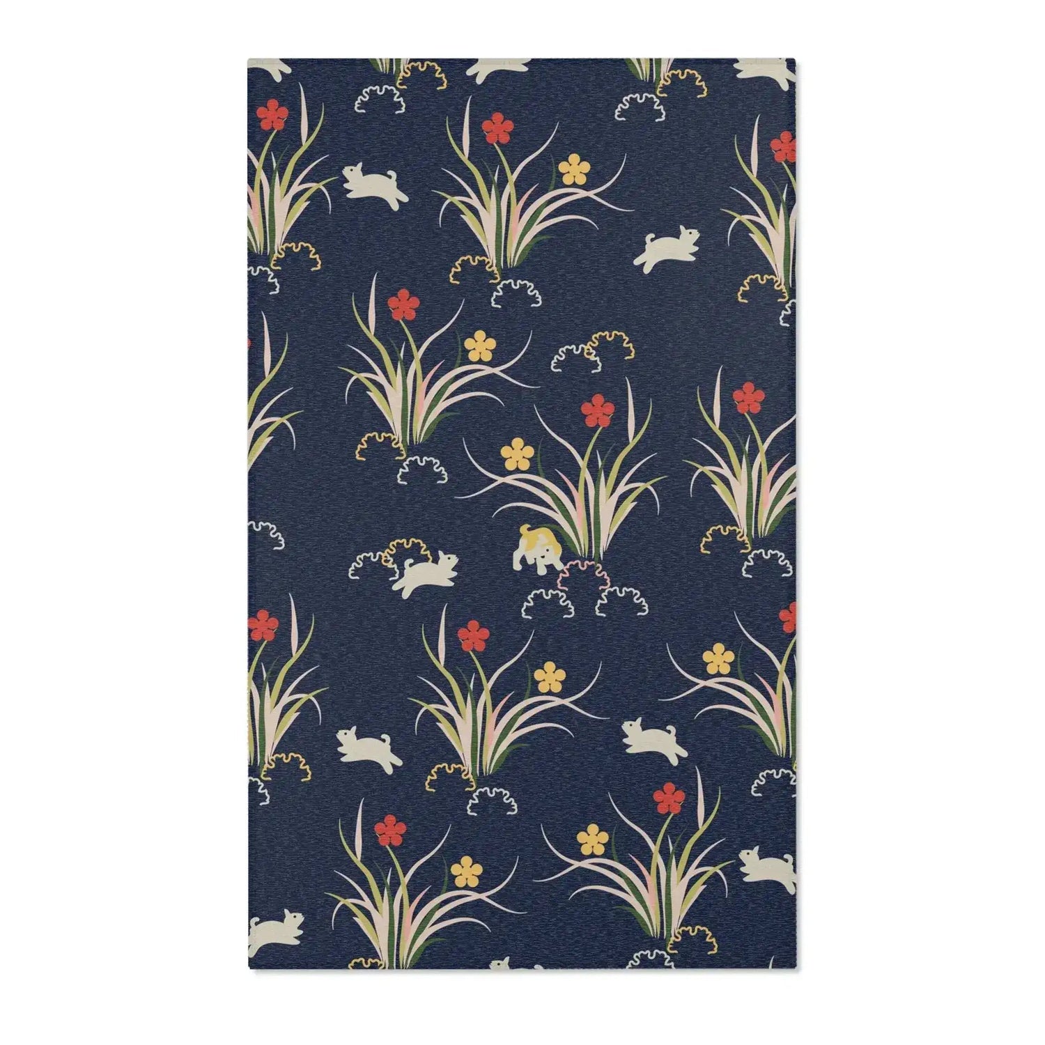 Playful Bunny Meadow Accent Rug