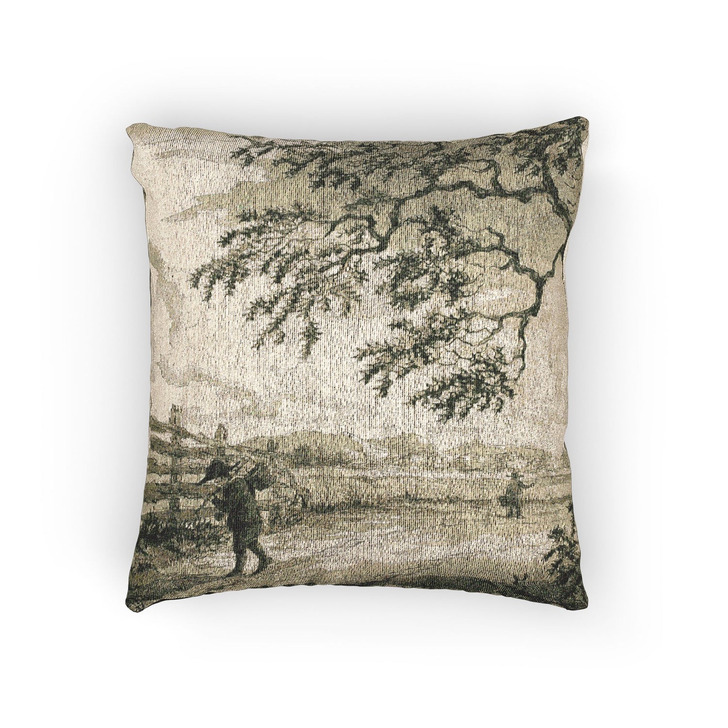 Figures with Baskets on Road - Jacob van Ruisdael Pillow
