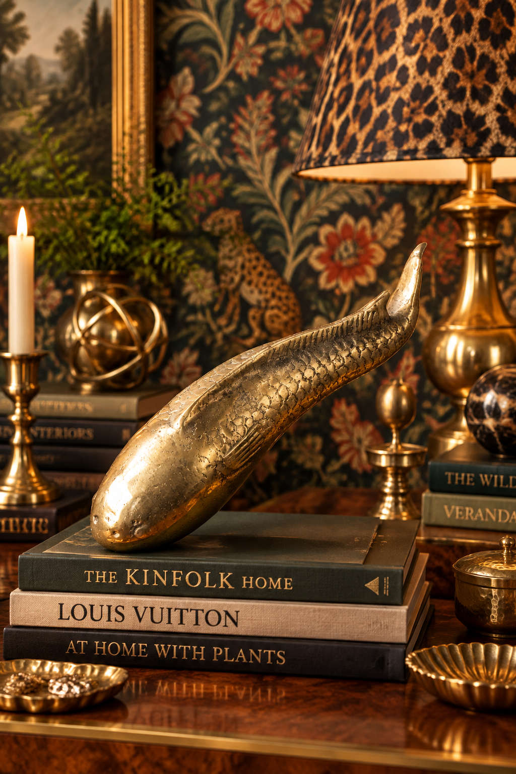 Solid Brass Fish Figurine Sculpture