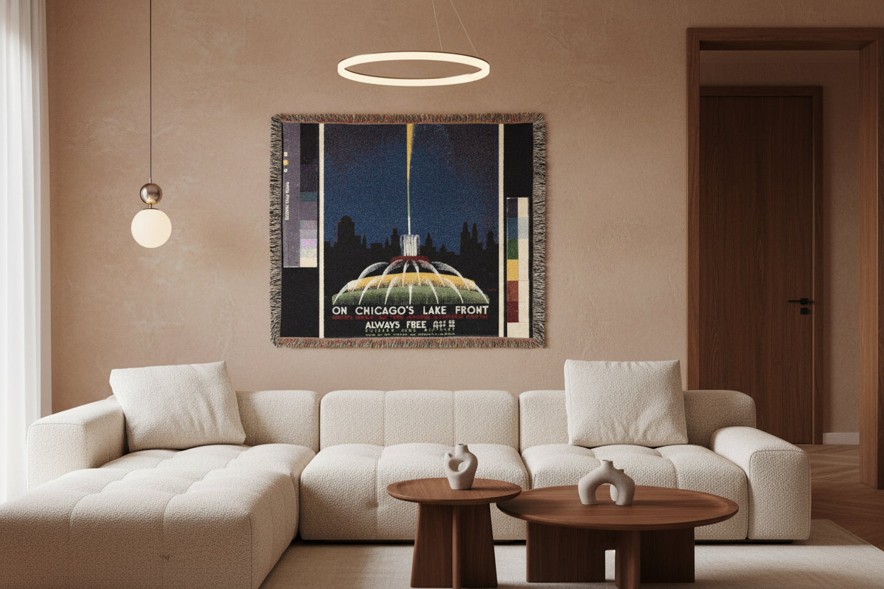 Buckingham Fountain Chicago Tapestry Blanket
