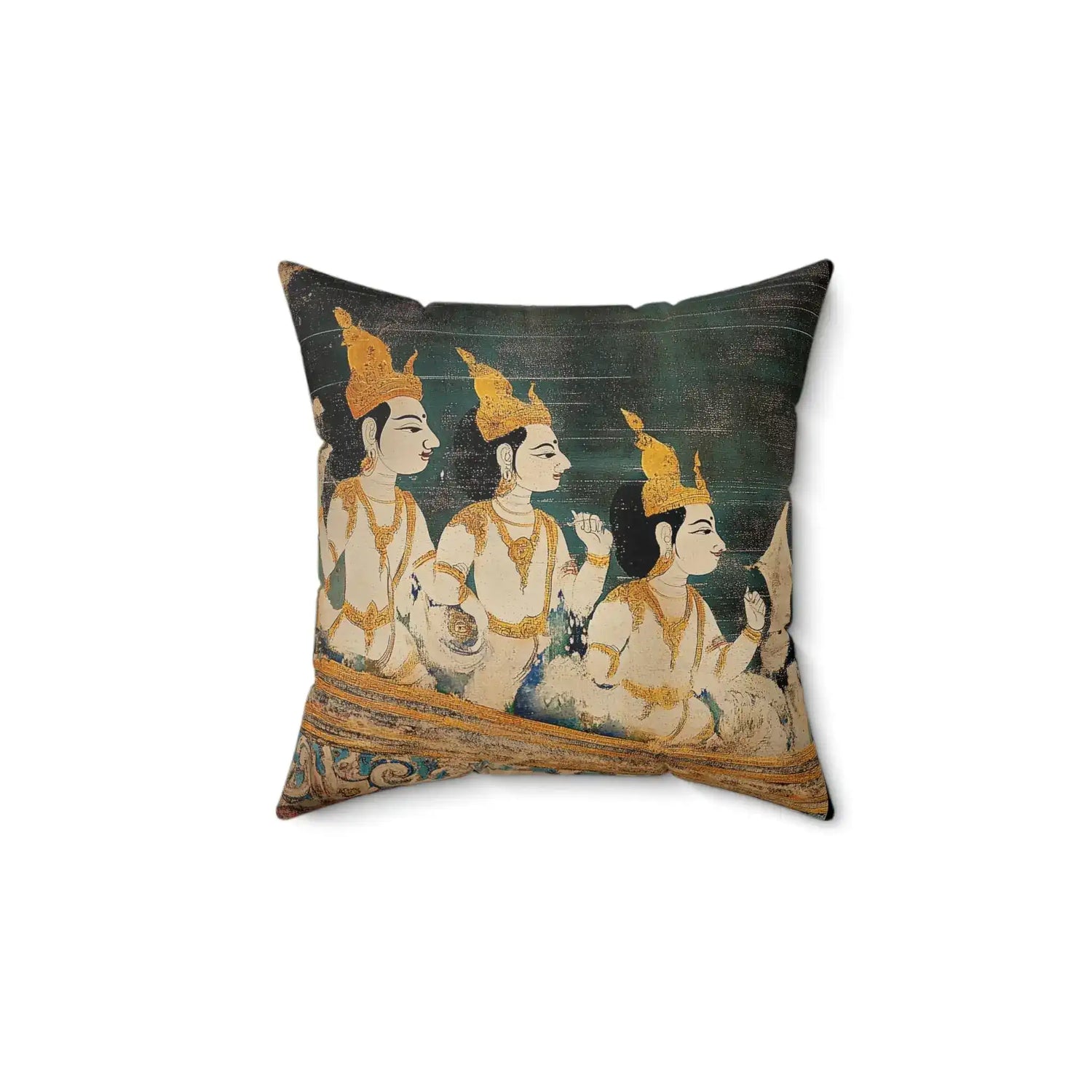 Traditional Thai Mythical Figures Throw Pillow