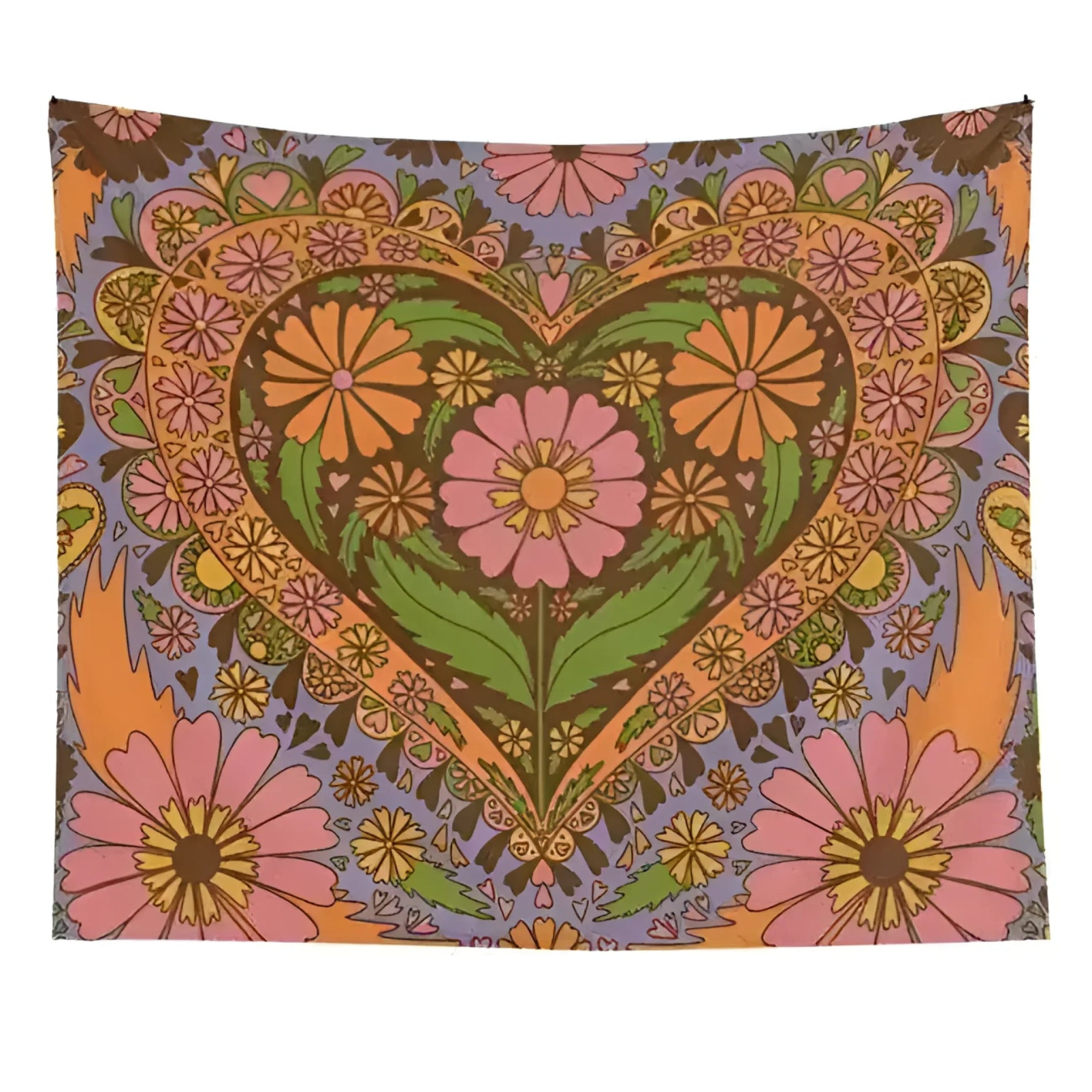 80S Retro Flower Wall Hanging Tapestry Wall Decor Default Title