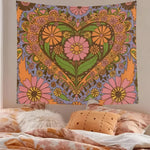 80S Retro Flower Wall Hanging Tapestry Wall Decor