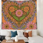 80S Retro Flower Wall Hanging Tapestry Wall Decor