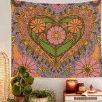 80S Retro Flower Wall Hanging Tapestry Wall Decor