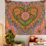 80S Retro Flower Wall Hanging Tapestry Wall Decor