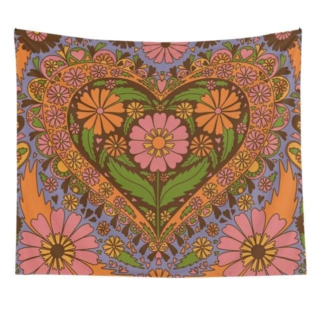 80S Retro Flower Wall Hanging Tapestry Wall Decor 