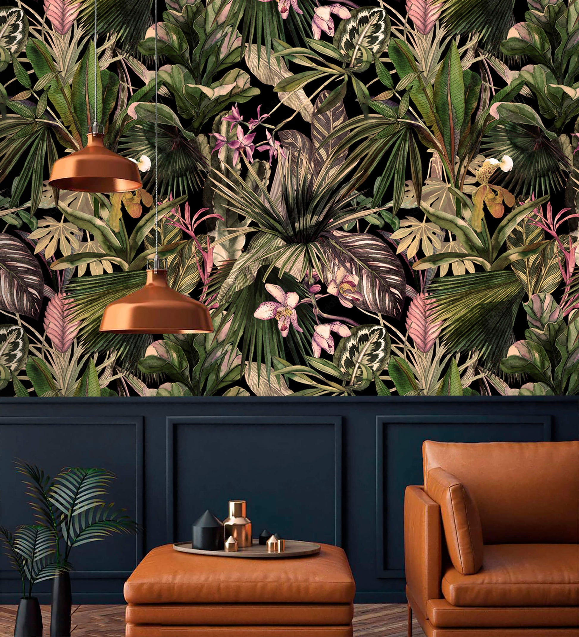 Step into a world of enchantment with the "Jungle Symphony" wallpaper. Vibrant colors and intricate jungle motifs dance across the walls, creating a symphony of nature's beauty. Transform your space into a captivating oasis with this whimsical and vibrant wallpaper design