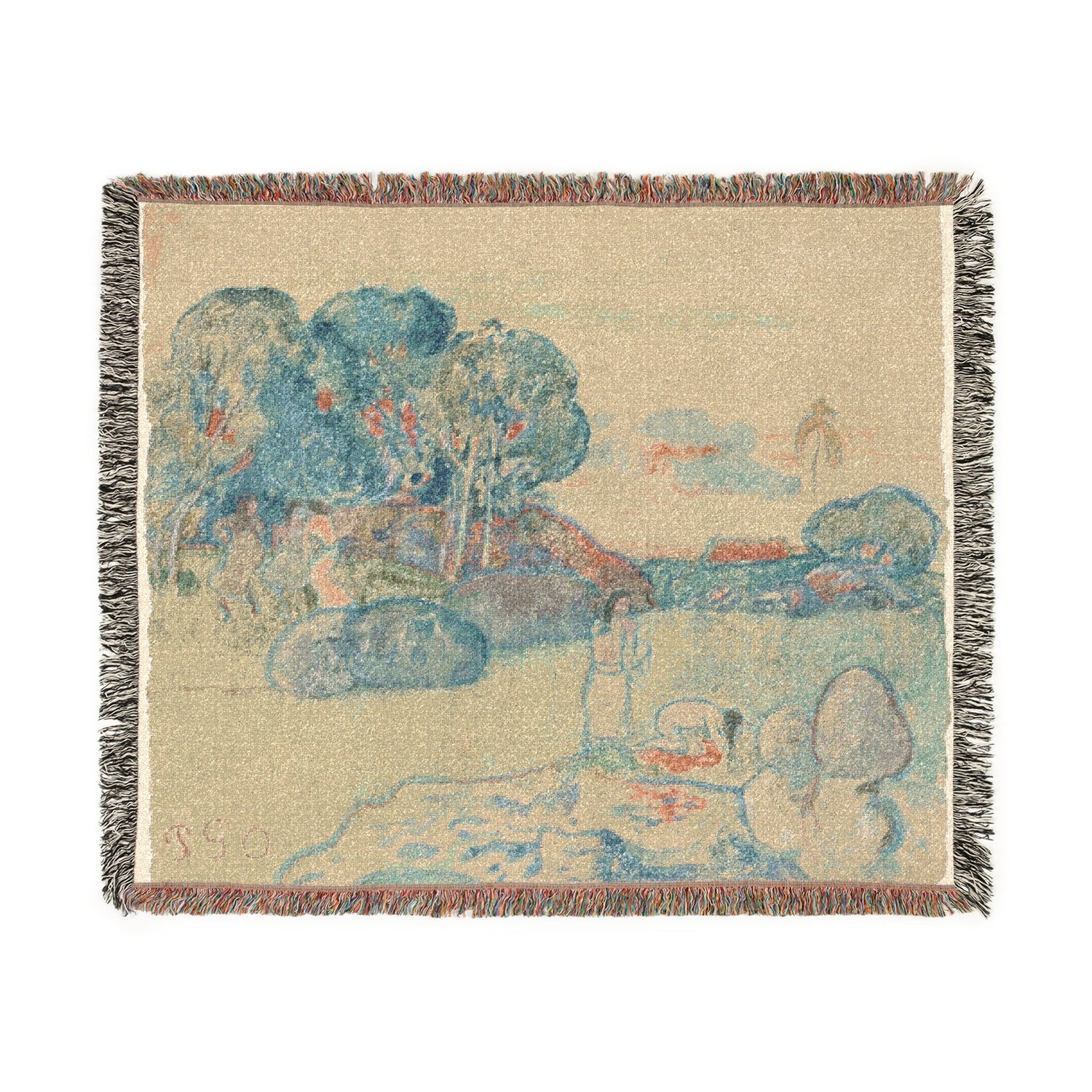 Tahitian Landscape - Paul Gauguin Tapestry Blanket