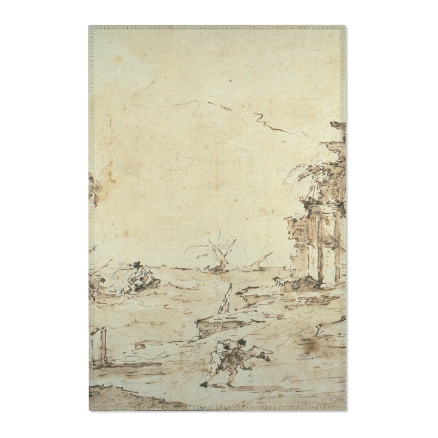 Capriccio with a Squall on the Lagoon - Francesco Guardi Area Rug