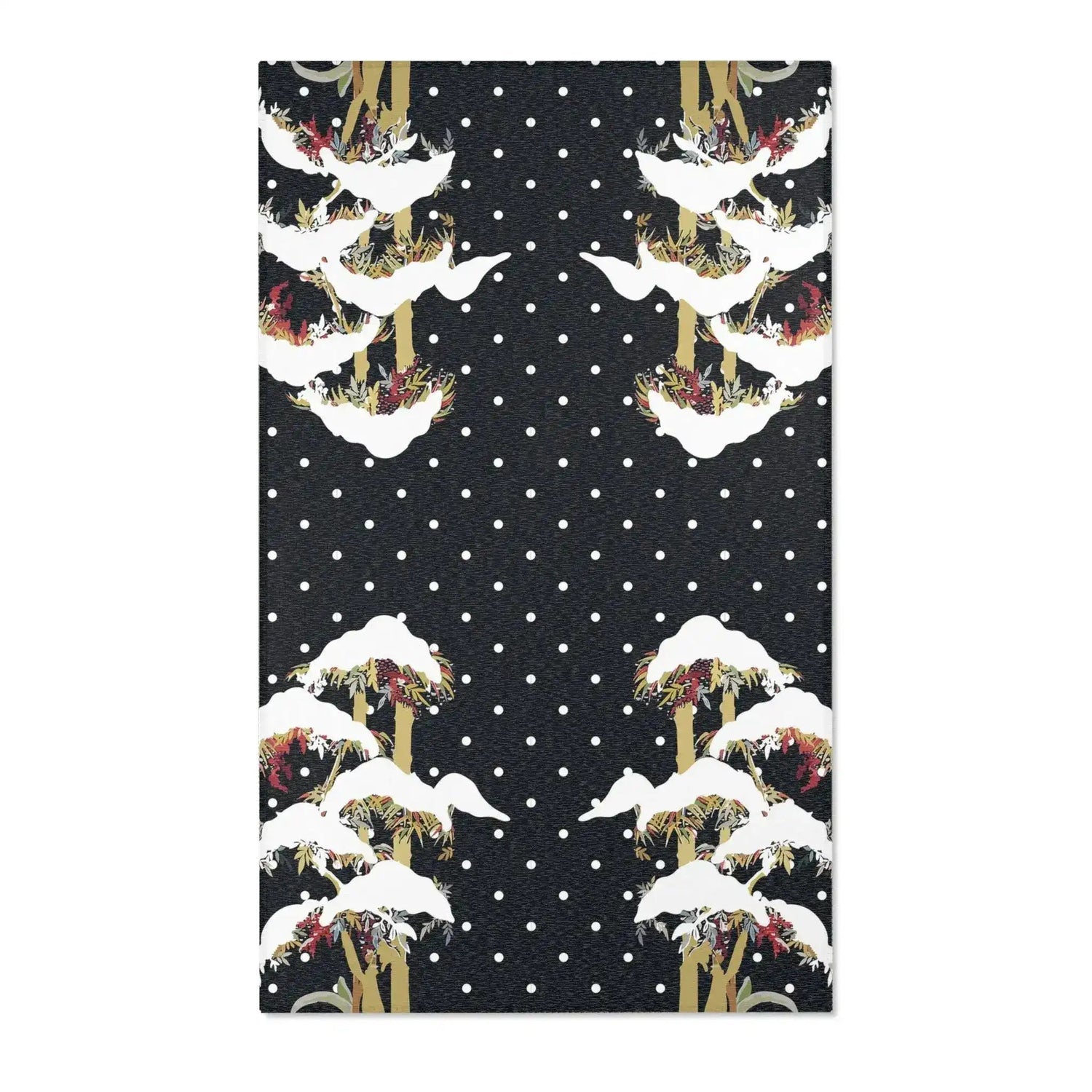 Snowy Bamboo Grove Accent Rug