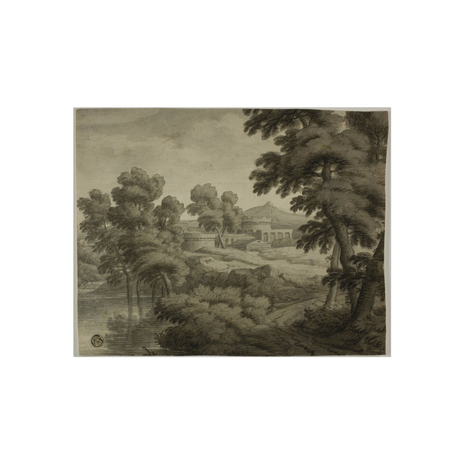 Italianate Landscape with Castle - Nicolas Poussin Fine Art Poster