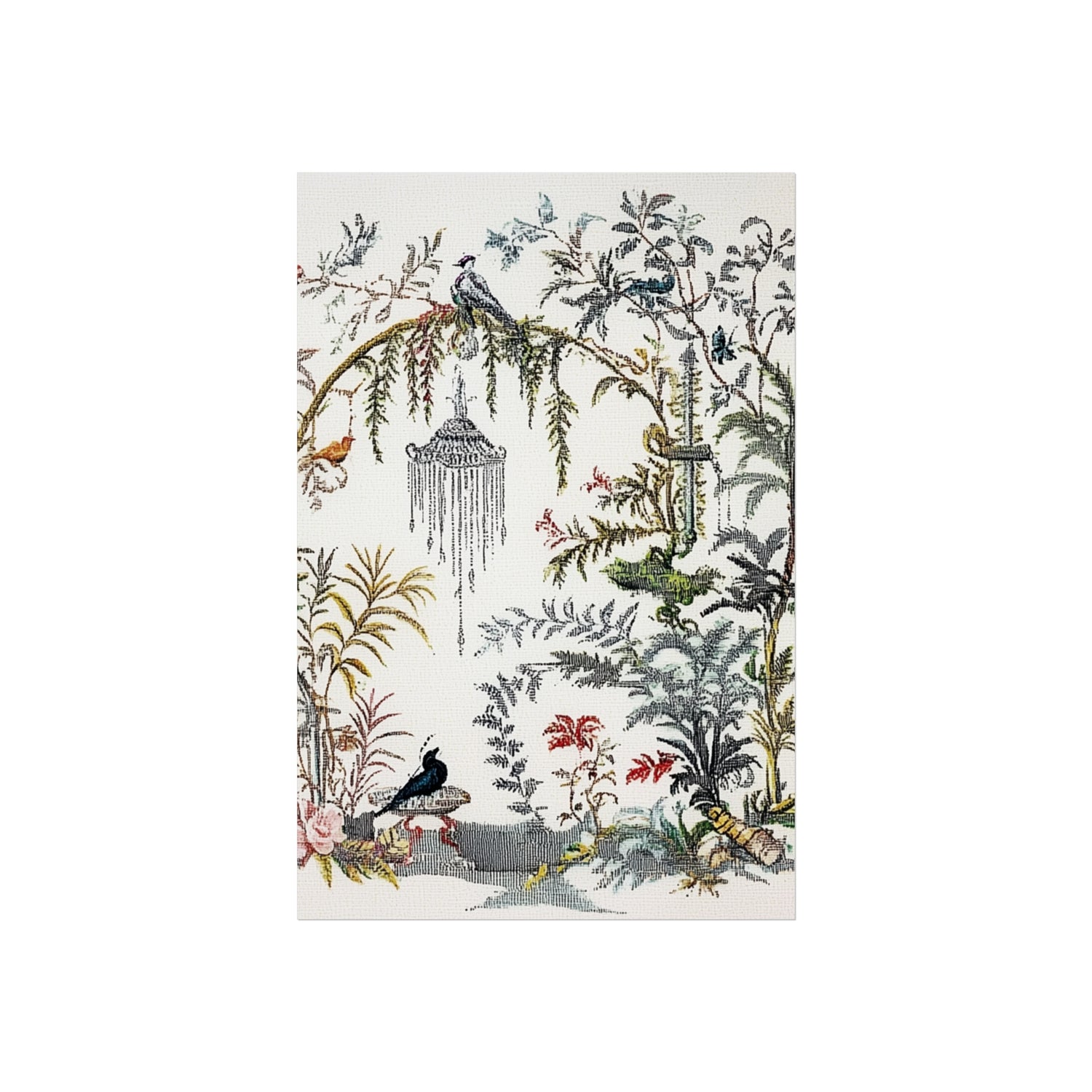 Vintage Garden Birds Fine Art Poster