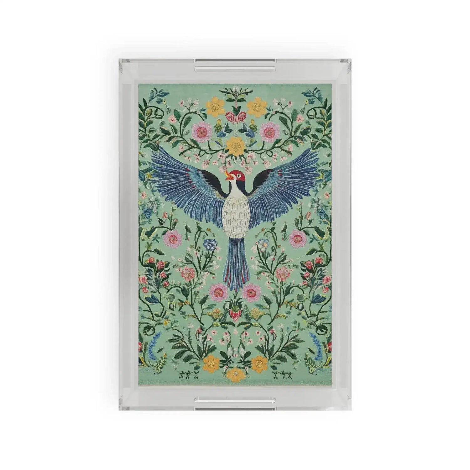 Majestic Bird and Floral Garden Serving Tray