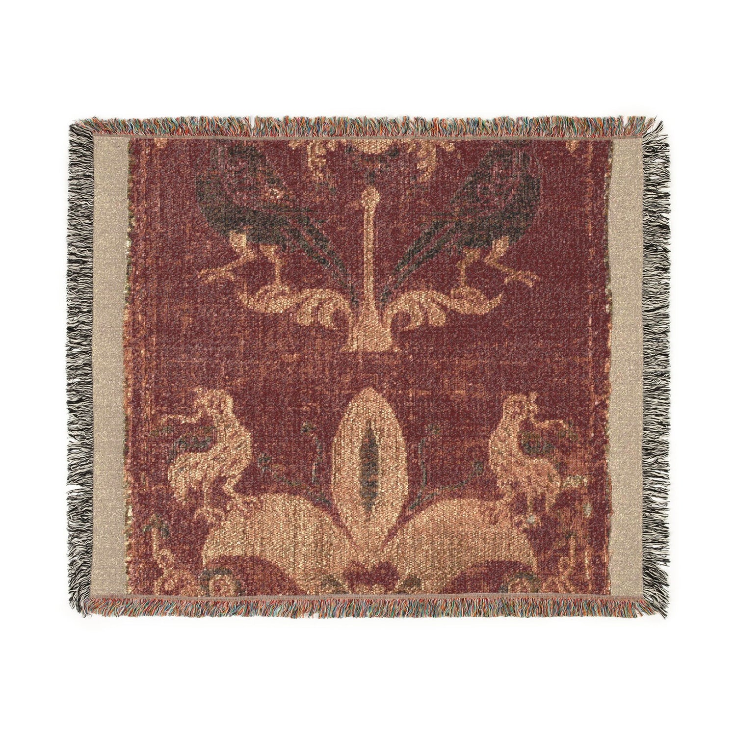 Palmettes and Birds from a Tunic or Curtain Woven Throw Blanket