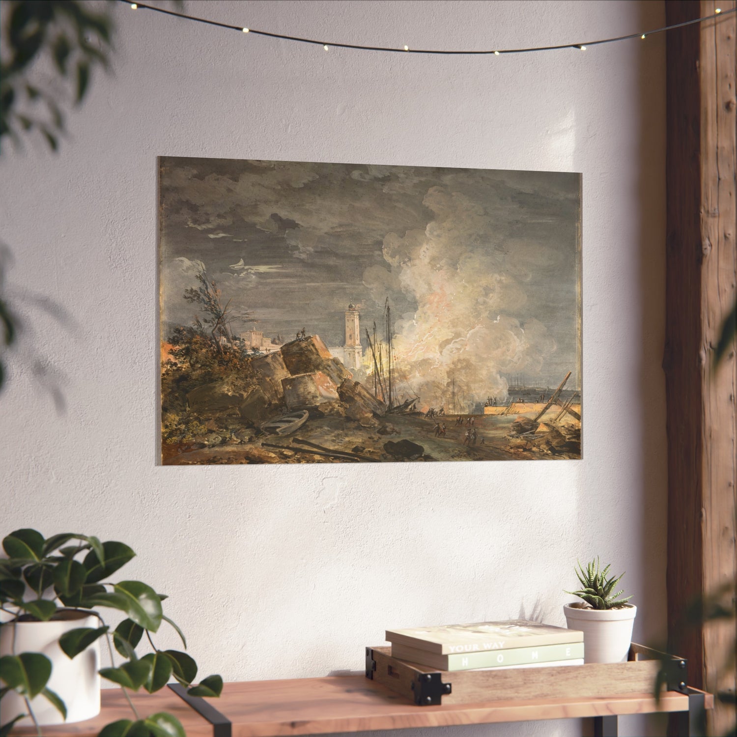 Fire in the Port - Louis Gabriel Moreau Fine Art Poster