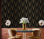 Gilded Grandeur: Art Deco Noir Wallpaper