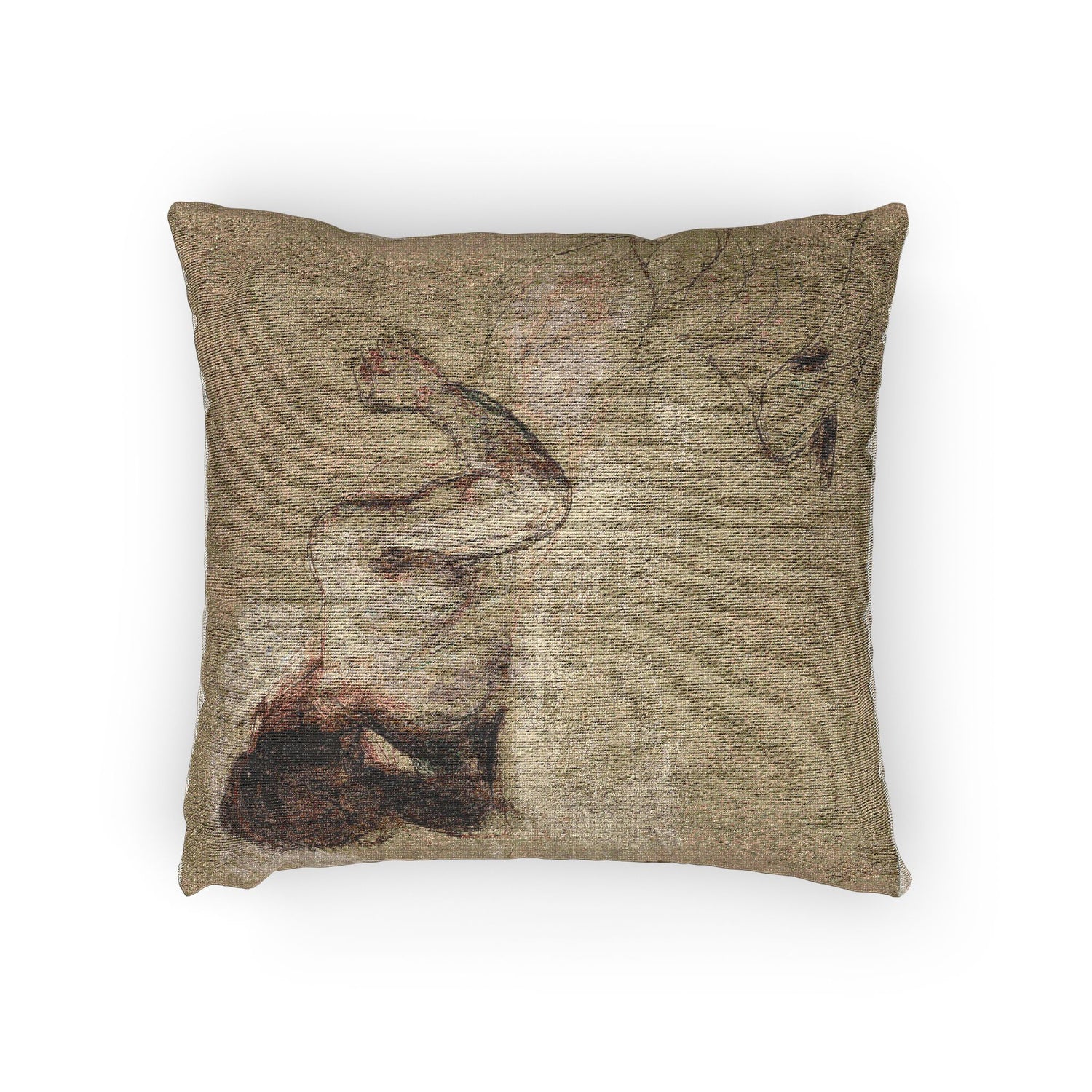 Eugène Delacroix - Crouching Woman | Woven Pillow