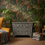 Zebra Noir Bone Inlay 6 Drawers Chest styled in a room setting