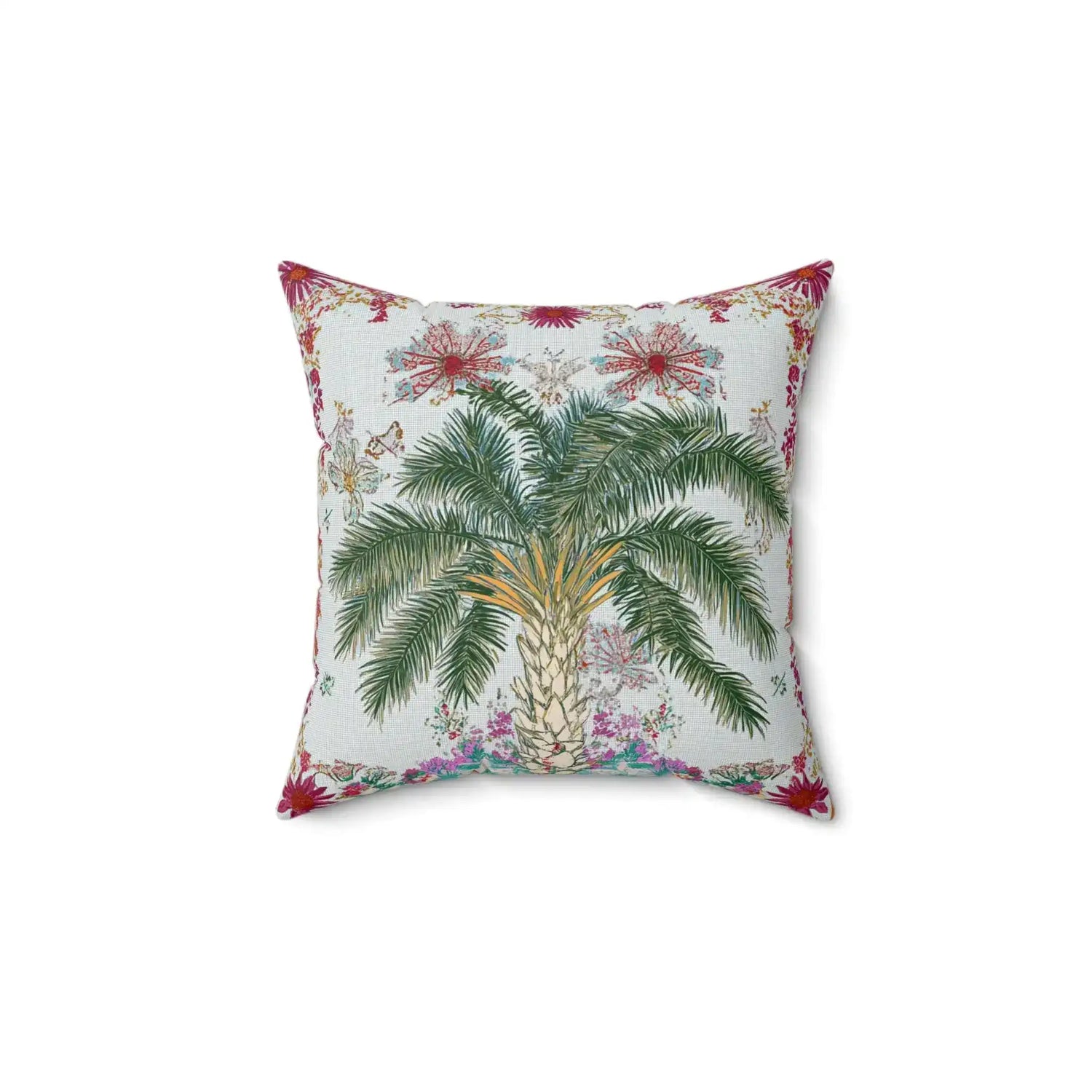 Tropical Garden Palm Throw Pillow