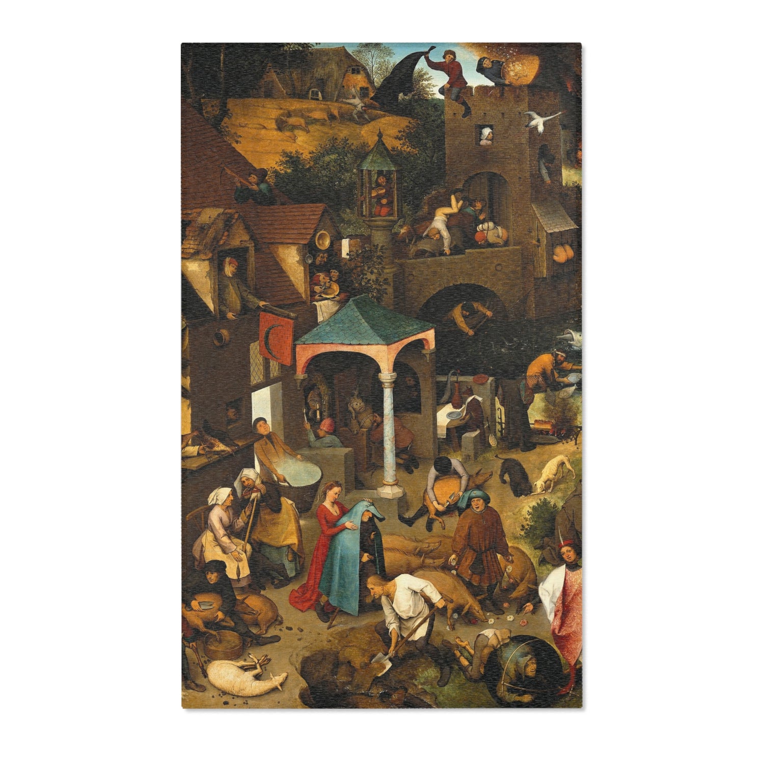 The Dutch Proverbs - Pieter Bruegel the Elder Area Rug