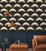 Ethereal Glam: Art Deco Black Gold Wallpaper