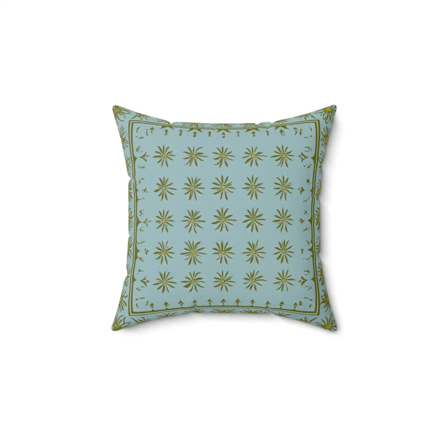 Vintage Alpine Daisy Throw Pillow