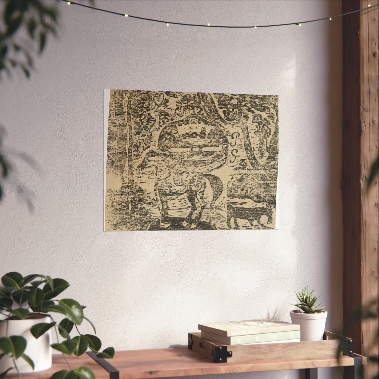 Horse, with Other Animals and Ornaments - Paul Gauguin Fine Art Poster