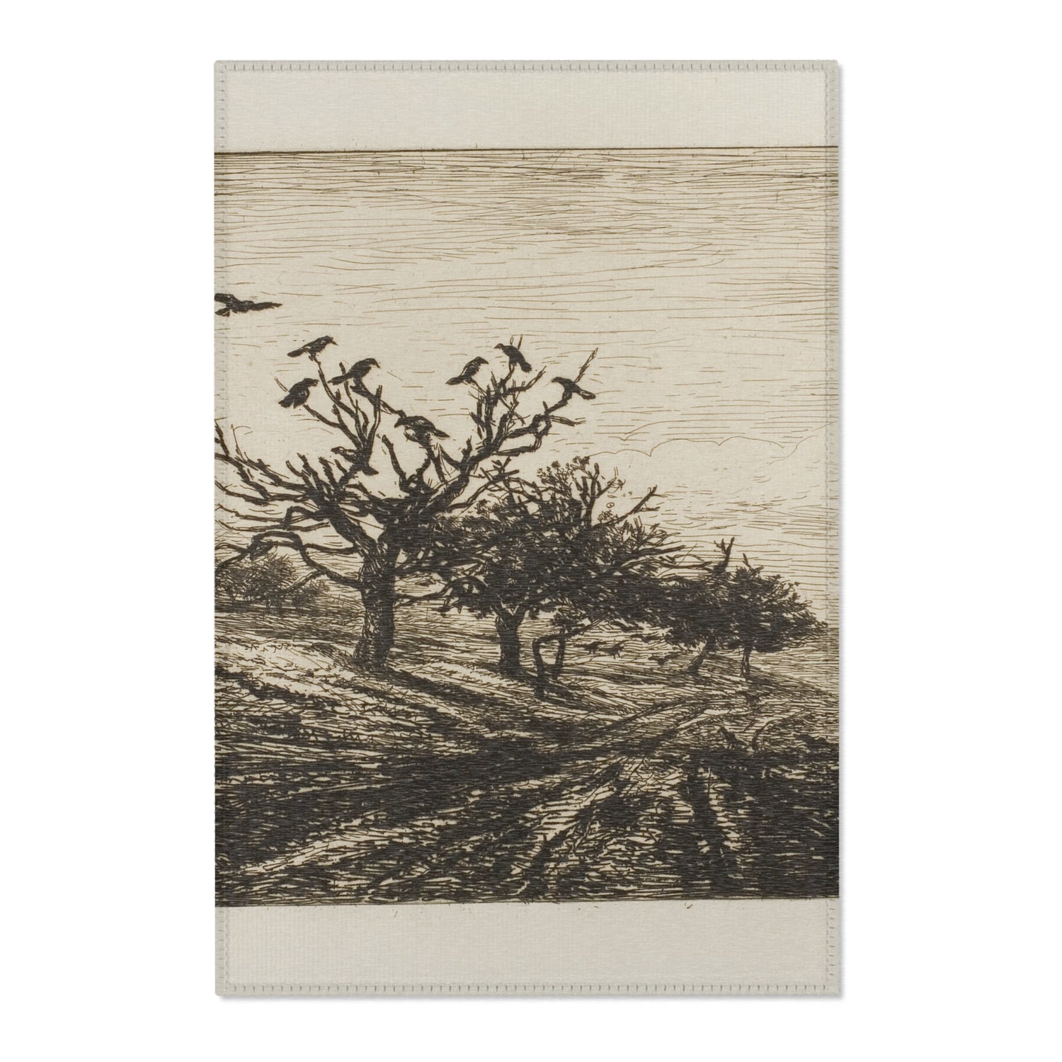 Crows in a Tree - Charles François Daubigny Area Rug