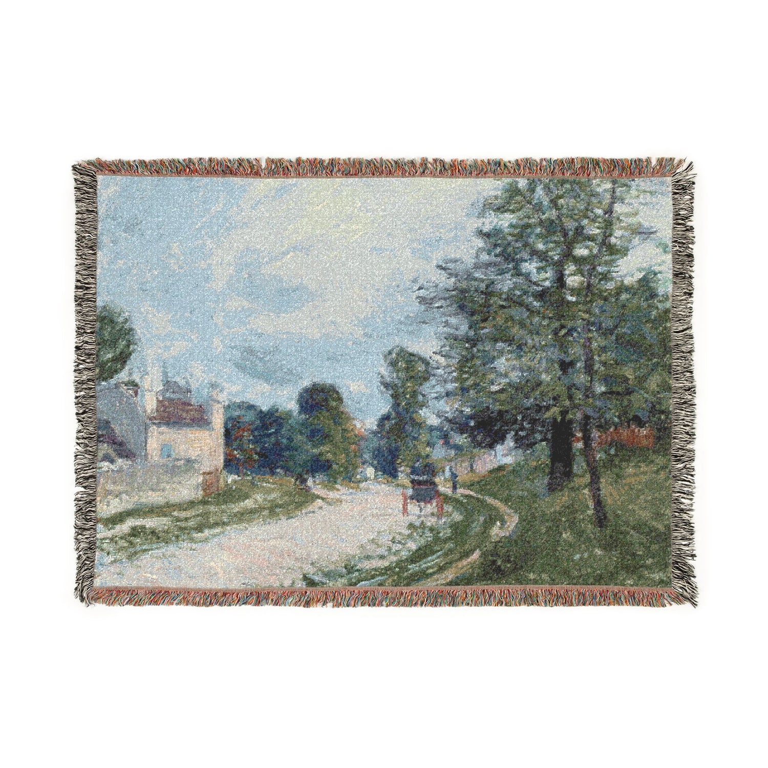 A Turn in the Road - Alfred Sisley Tapestry Blanket