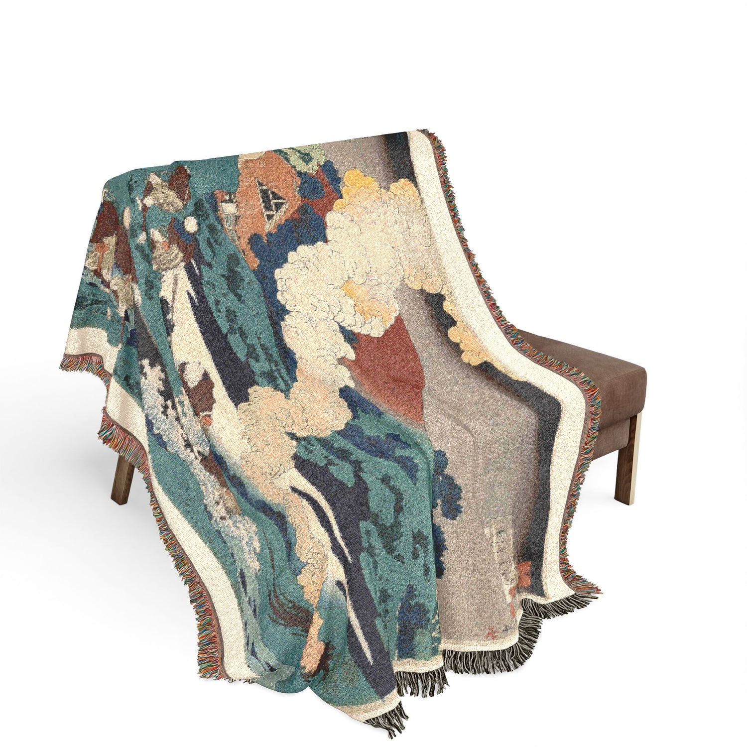 Poem by Kakinomoto no Hitomaro, from One Hundred Poems by One Hundred Poets Explained by an Old Nurse Woven Throw Blanket