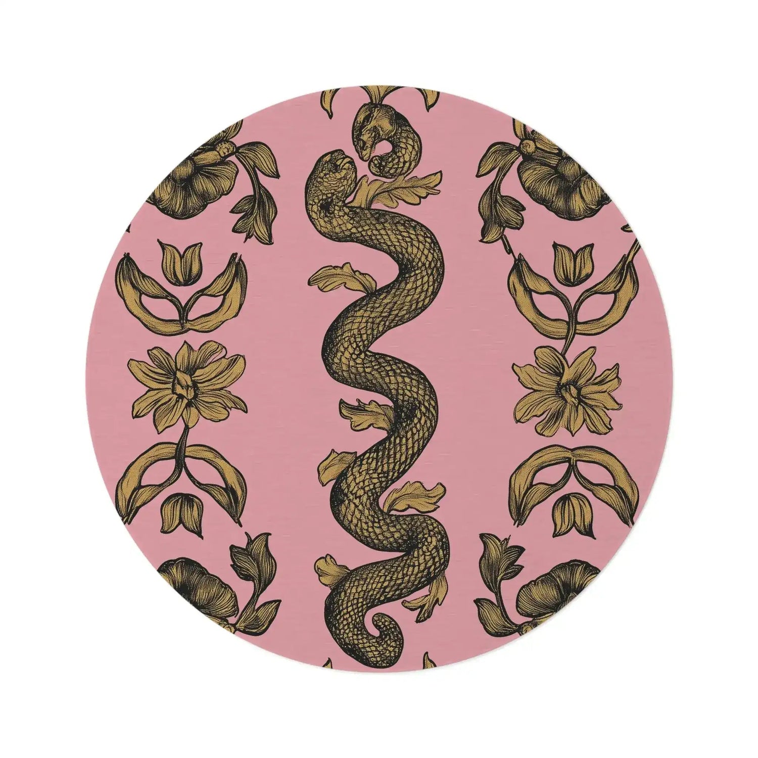 Baroque Serpent Pink Accent Rug