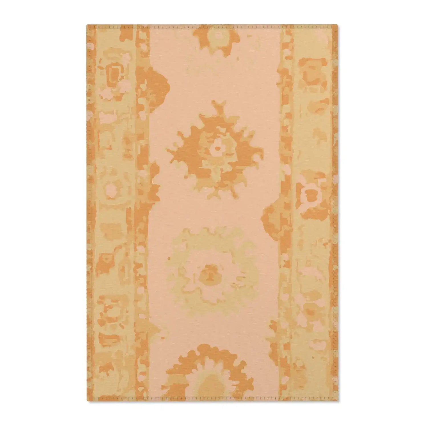 Boho Sunburst Peach and Gold Accent Rug