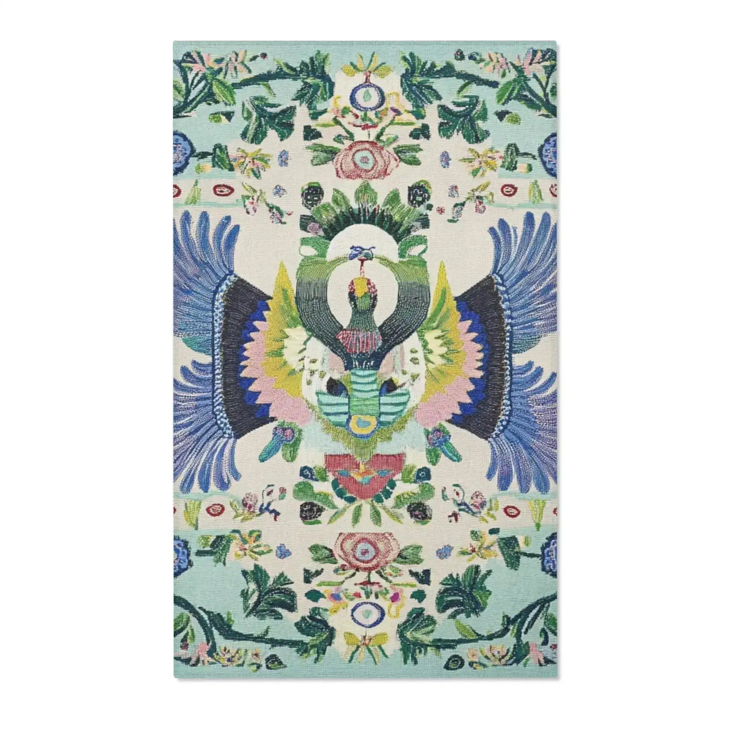 Celestial Phoenix – Embroidered Mythic Accent Rug