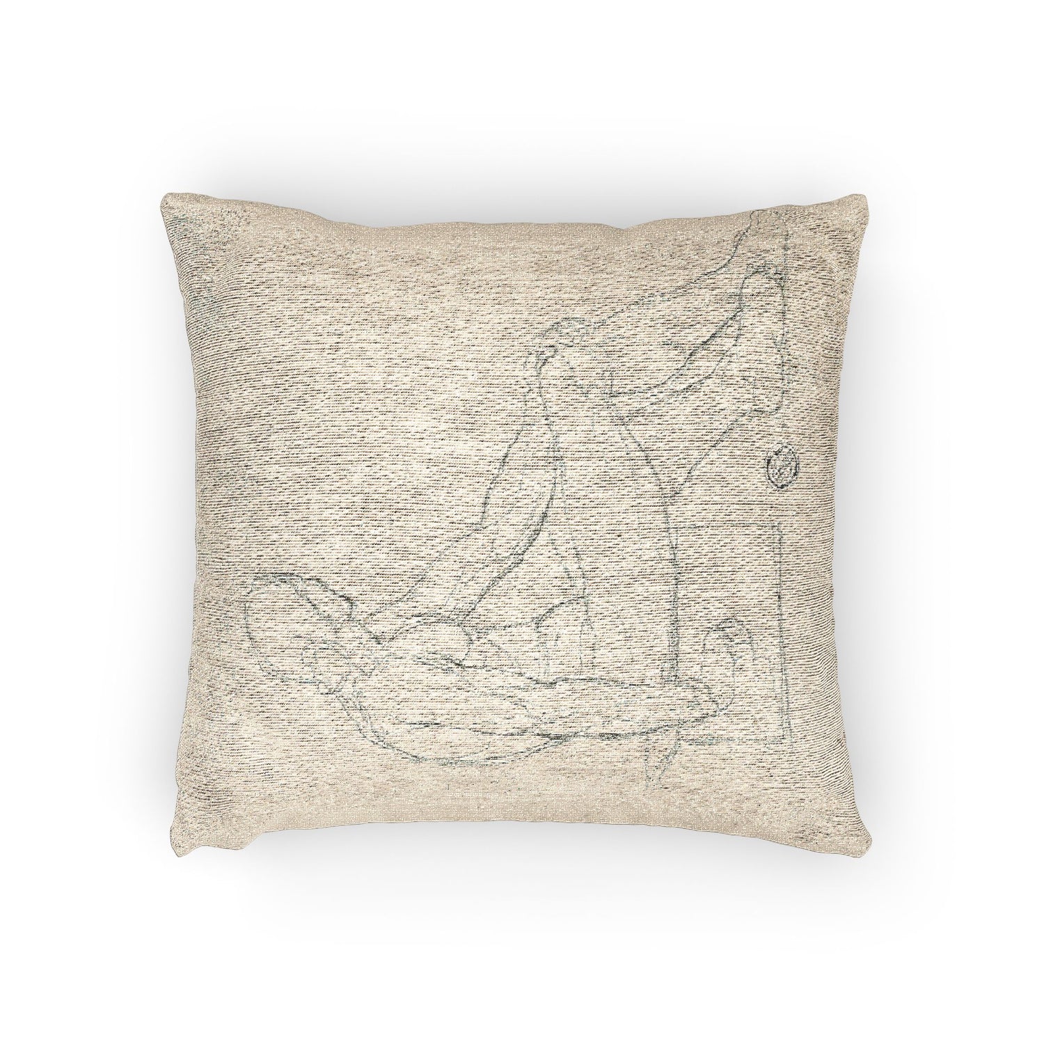Style of Jacques Louis David - Seated Male Nude | Woven Pillow
