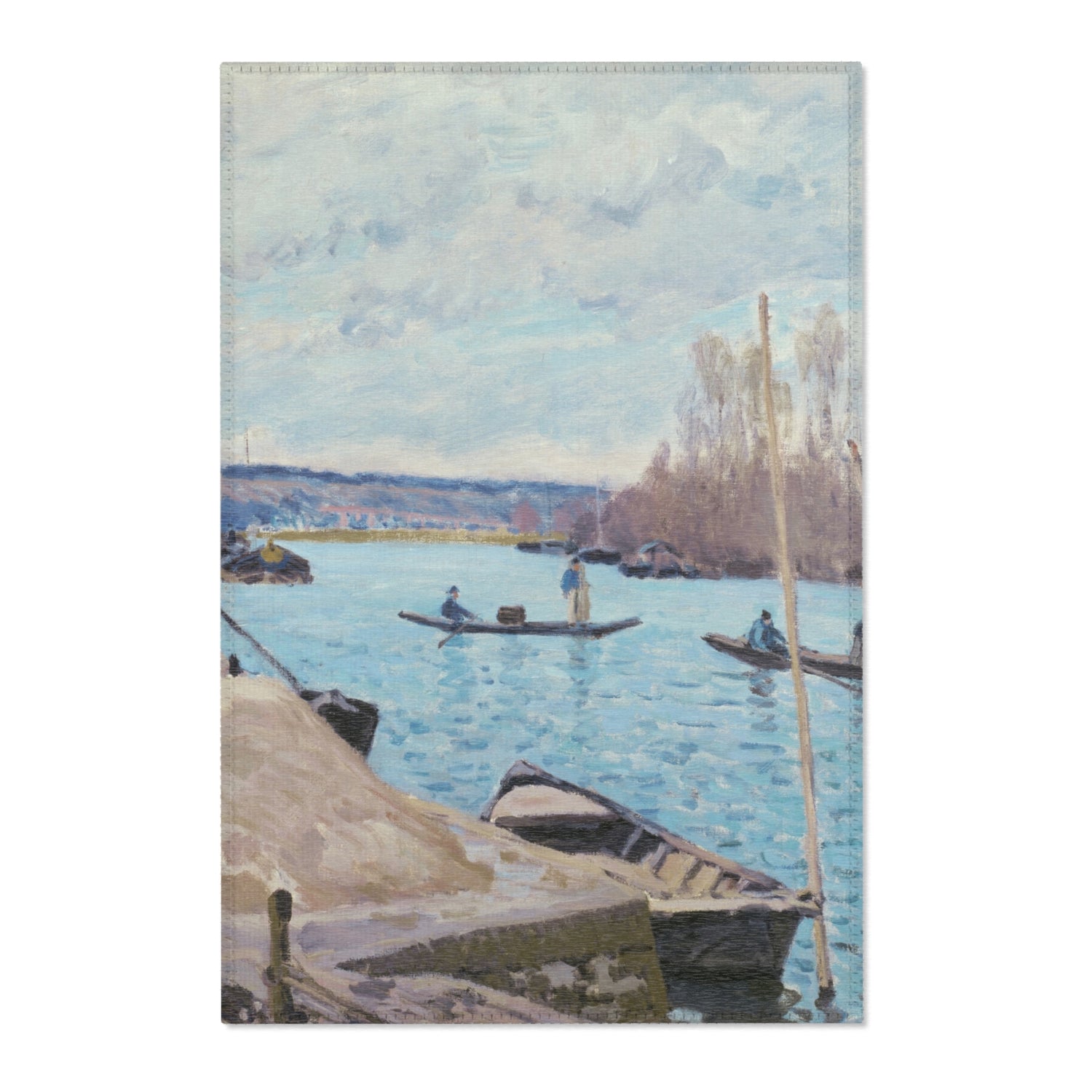 The Seine at Port-Marly, Piles of Sand - Alfred Sisley Area Rug